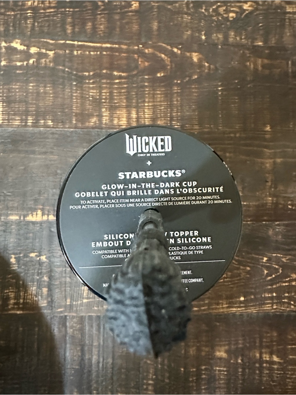 Starbucks Wicked Black Glow-in-the-Dark Cup Lid with Topper - Picture 2 of 2